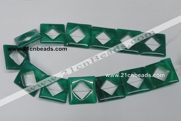 CAG969 15.5 inches 30*30mm square green agate gemstone beads wholesale