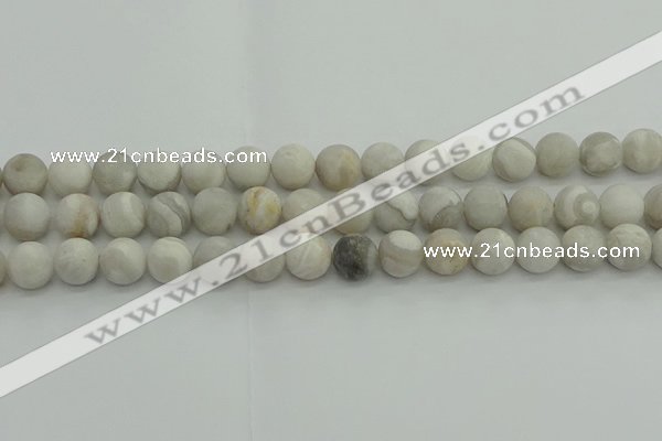 CAG9703 15.5 inches 10mm round matte grey agate beads wholesale