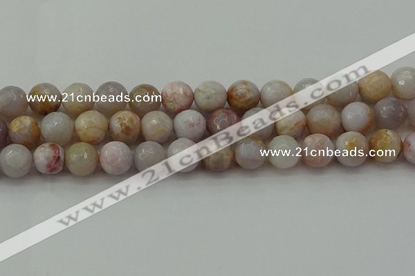 CAG9722 15.5 inches 12mm faceted round colorful agate beads wholesale