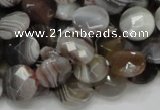 CAG977 15.5 inches 14mm faceted coin botswana agate beads wholesale