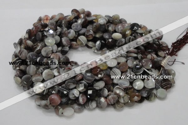 CAG978 15.5 inches 16mm faceted coin botswana agate beads wholesale