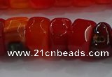 CAG9781 15.5 inches 8*16mm faceted rondelle agate gemstone beads
