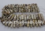 CAG9797 15.5 inches 9*25mm - 10*35mm cuboid ocean agate beads