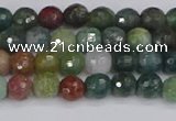 CAG9830 15.5 inches 4mm faceted round Indian agate beads