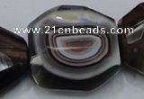 CAG992 15.5 inches 30*40mm faceted freeform botswana agate beads
