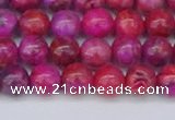 CAG9925 15.5 inches 6mm round fuchsia crazy lace agate beads