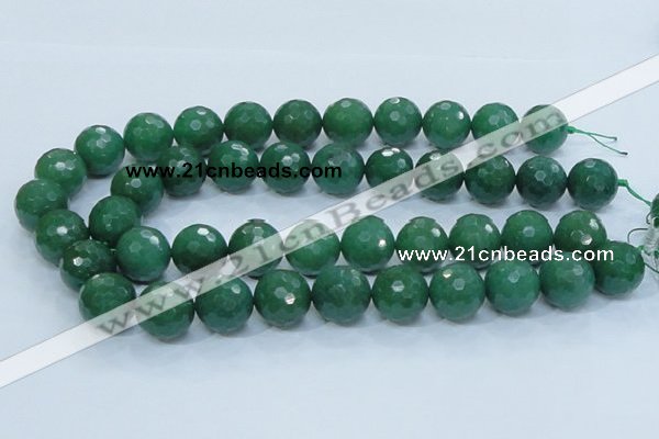 CAJ07 15.5 inches 18mm faceted round green aventurine jade beads