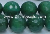 CAJ08 15.5 inches 20mm faceted round green aventurine jade beads