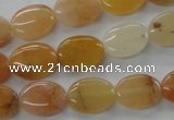CAJ124 15.5 inches 10*14mm oval red aventurine jade beads
