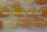 CAJ125 15.5 inches 12*16mm oval red aventurine jade beads