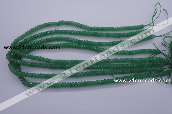 CAJ15 15.5 inches 4*6mm faceted rondelle green aventurine beads