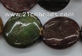 CAJ231 15.5 inches 25mm flat round Indian aventurine beads