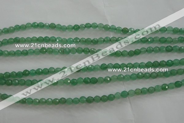 CAJ409 15.5 inches 4mm faceted round green aventurine beads