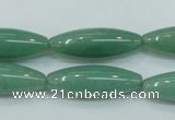 CAJ52 15.5 inches 10*30mm rice green aventurine jade beads wholesale