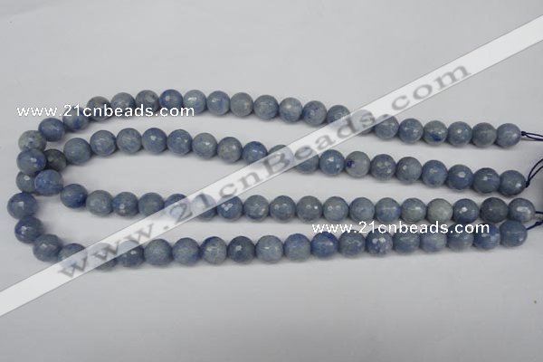CAJ563 15.5 inches 10mm faceted round blue aventurine beads wholesale