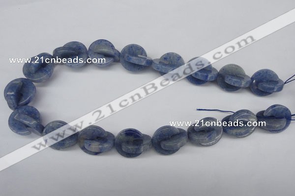 CAJ586 15.5 inches 20*20mm curved moon blue aventurine beads wholesale
