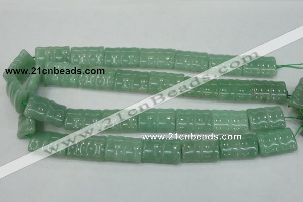 CAJ60 15.5 inches 18*25mm flat bamboo green aventurine jade beads