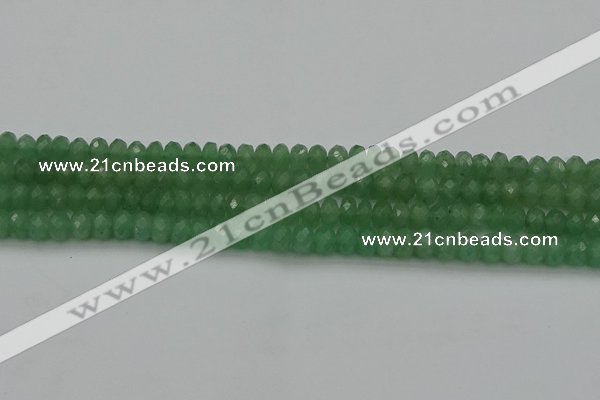CAJ701 15.5 inches 4*6mm faceted rondelle green aventurine beads