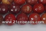 CAJ761 15.5 inches 10mm faceted round apple jasper beads