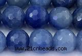 CAJ855 15 inches 8mm faceted round blue aventurine beads