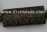 CAL09 14.5 inches 25*55mm carved rectangle agalmatolite beads
