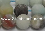 CAM1105 15.5 inches 14mm round matte amazonite beads wholesale