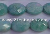 CAM1205 15.5 inches 14*19mm faceted oval Russian amazonite beads