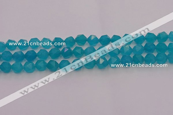 CAM1433 15.5 inches 10mm faceted nuggets dyed amazonite gemstone beads