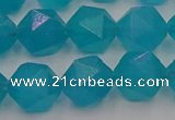 CAM1434 15.5 inches 12mm faceted nuggets dyed amazonite gemstone beads