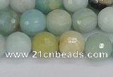 CAM1461 15.5 inches 10mm faceted round amazonite beads wholesale