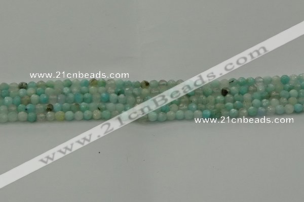 CAM1560 15.5 inches 4mm faceted round Russian amazonite beads