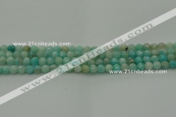CAM1561 15.5 inches 6mm faceted round Russian amazonite beads