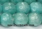 CAM1757 15 inches 10mm faceted round AB-color imitation amazonite beads