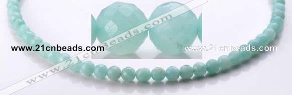 CAM26 faceted round 6mm natural amazonite stone beads wholesale