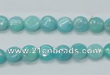 CAM300 15.5 inches 8mm flat round natural peru amazonite beads