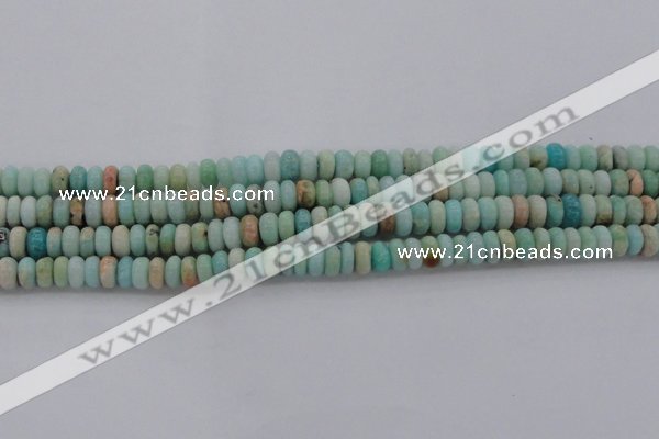 CAM328 15.5 inches 4*8mm rondelle natural peru amazonite beads