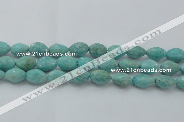 CAM341 15.5 inches 12*16mm faceted nuggets natural peru amazonite beads
