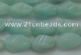 CAM361 15.5 inches 7*14mm twisted rice amazonite gemstone beads