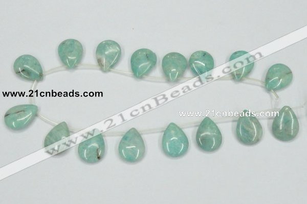 CAM417 15.5 inches 18*25mm flat teardrop natural russian amazonite beads