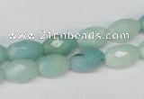 CAM604 15.5 inches 8*12mm faceted rice Chinese amazonite gemstone beads
