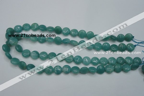 CAM915 15.5 inches 12mm flat round amazonite gemstone beads wholesale