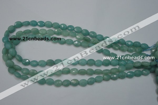 CAM950 15.5 inches 8*10mm faceted oval amazonite gemstone beads wholesale