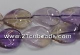 CAN54 15.5 inches 15*20mm twisted oval natural ametrine beads