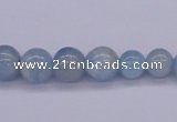 CAQ128 15.5 inches multi-size round natural aquamarine beads wholesale