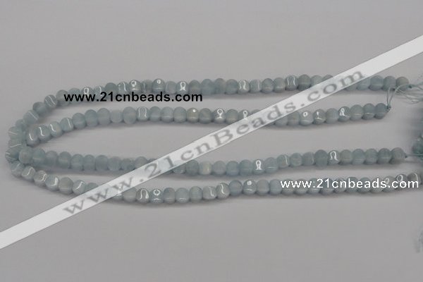 CAQ133 15.5 inches 6*6mm lantern natural aquamarine beads