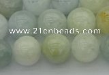 CAQ433 15.5 inches 10mm round natural aquamarine beads wholesale