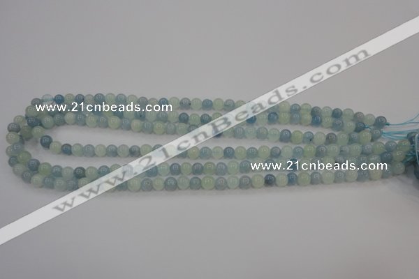 CAQ470 15.5 inches 6mm round natural aquamarine beads