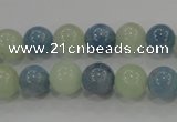 CAQ473 15.5 inches 12mm round natural aquamarine beads