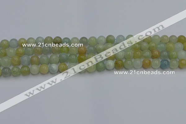 CAQ752 15.5 inches 8mm round aquamarine beads wholesale