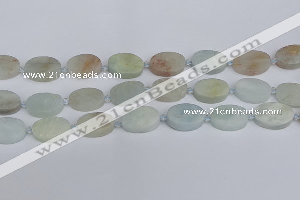 CAQ803 15.5 inches 15*20mm oval aquamarine gemstone beads